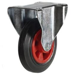 125mm Rubber Fixed Large Plate Castor [100kg max load]