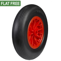 400mm Puncture Proof/Flat Free PU Wheel [Roller Bearing] [120kg max load]