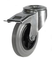 200mm Rubber Swivel Braked Castor [205kg max load]