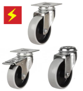 Anti-Static Non-Marking Rubber Castors [DRLTPRAZ]