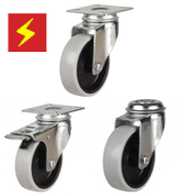 Anti Static Non-Marking Rubber Castors [DRLTPRAZ]