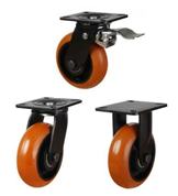 Round Profile Polyurethane On Cast Iron Castors  [LMHBHPTRP]