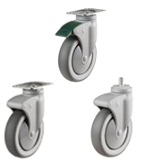 Medical Grade Grey Rubber Castors