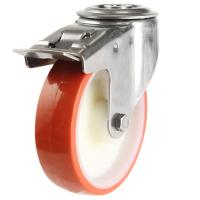 DRPNOB Bolt Hole Swivel Braked Castors [Roller Bearing]