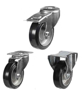 Medium/Heavy Duty Elastic Rubber on Aluminium Centre Castors