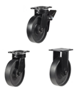 Heavy/Extra Heavy Duty Elastic Rubber on Cast Iron Centre Castors