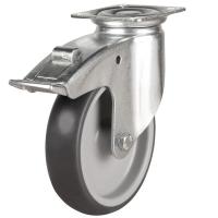 LWA/TPR Light Duty Grey Rubber Braked Castors