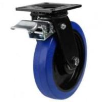 LMHBNB Non-Marking Blue Elastic Rubber Braked Castors