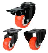 Light Duty Red Polyurethane Castors [AGRPU]