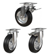 Rubber Tyre on Steel Castors [DRWCBSB]