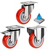 Stainless Steel Polyurethane on Nylon (Ball Journal) Castors [SSGDHPNOBJ]