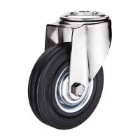 100mm Rubber Bolt Hole Swivel Castor [60kg max load]