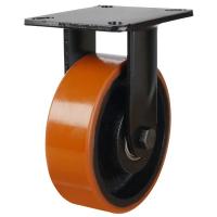 100mm Polyurethane on Cast Iron Fixed Castor [450kg max load]