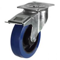 100mm Non-Marking Rubber Swivel Braked Castor [200kg max load]