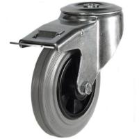 100mm Rubber Swivel Braked Castor [70kg max load]