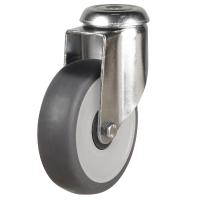 Light Duty 100mm Synthetic Non-Marking Rubber Swivel Castor - 70kg Load
