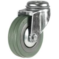 Light Duty 100mm Non-Marking Grey Rubber Swivel Castor - 80kg Load