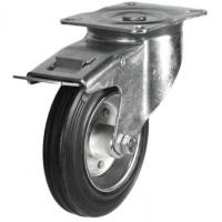 100mm Rubber Swivel Braked Castor [80kg max load]