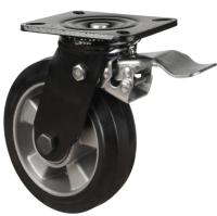 125mm Elastic Rubber Swivel Braked Castor [250kg max load]