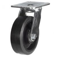 125mm Elastic Rubber on Cast Iron Swivel Castor [275kg max load]