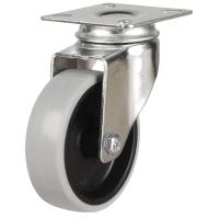 Light Duty 125mm Non-Marking Anti-Static Rubber Swivel Castor - 90kg Load