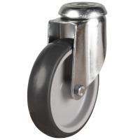 Light Duty 125mm Synthetic Non-Marking Rubber Swivel Castor - 110kg Load
