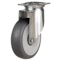 Light Duty 125mm Synthetic Non-Marking Rubber Swivel Castor - 90kg Load