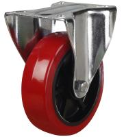 125mm Polyurethane Fixed Large Plate Castor [260kg max load]
