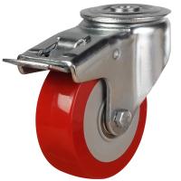 125mm Polyurethane Swivel Braked Castor [280kg max load]