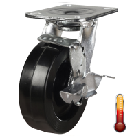 150mm Phenolic Swivel Braked Castor [400kg max load]