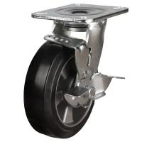160mm Elastic Rubber Swivel Braked Castor [350kg max load]