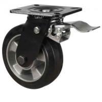 160mm Elastic Rubber Swivel Braked Castor [350kg max load]