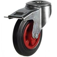 160mm Rubber Swivel Braked Castor [175kg max load]