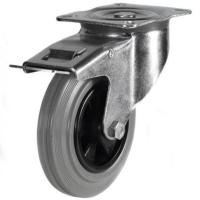 160mm Rubber Swivel Braked Castor [175kg max load]