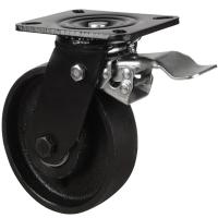 200mm Cast Iron Swivel Braked Castor [500kg max load]