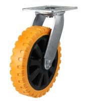200mm Polyurethane Swivel Castor [430kg max load]