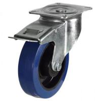 150mm Non-Marking Rubber Swivel Braked Castor [300kg max load]