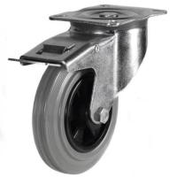 200mm Rubber Swivel Braked Castor [205kg max load]