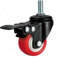 50mm Polyurethane Swivel Braked Castor [50kg max load]