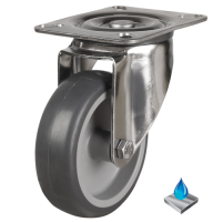 80mm Non-Marking Rubber Swivel Castor [60kg max load]