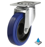 80mm Stainless Steel Non-Marking Rubber Swivel Castor [150kg max load]