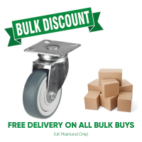 BULK BUY / 100mm Non-Marking Rubber Castor | 80kg