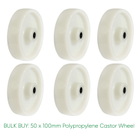 Bulk Buy x 50 / 100mm Polypropylene Wheel - | 180kg