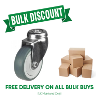 BULK BUY / 50mm Non-Marking Rubber Bolt Hole Castor | 40kg