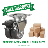BULK BUY / 50mm Non-Marking Rubber Braked Castor | 60kg
