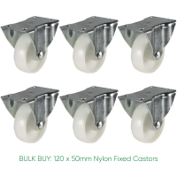 BULK BUY / 50mm Nylon Fixed Castor | 60kg