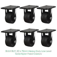 BULK BUY / 75mm Low Level Nylon Fixed Castor | 400kg