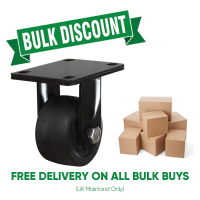 BULK BUY / 75mm Low Level Nylon Fixed Castor | 400kg