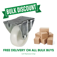 BULK BUY / 75mm Nylon Fixed Castor | 110kg