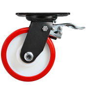Heavy Duty 125mm Polyurethane on Nylon Swivel Braked Castor - 450kg Load